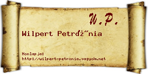 Wilpert Petrónia névjegykártya